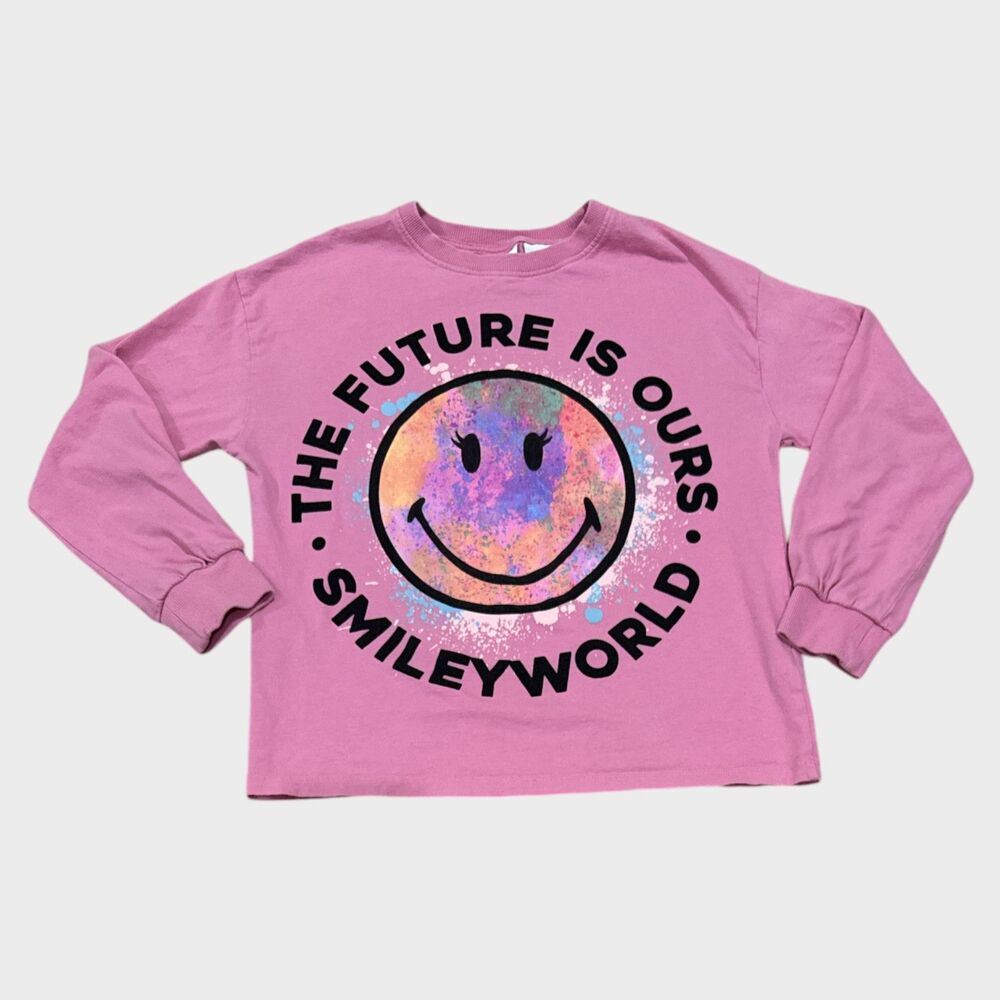 Zara x SmileyWorld™ Pink Long-Sleeve Tee - SZ 11/12 EUC